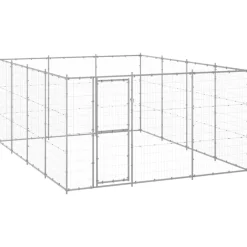 vidaXL Chenil extérieur Acier galvanisé 14,52 m²