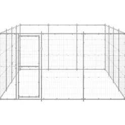 vidaXL Chenil extérieur Acier galvanisé 14,52 m²