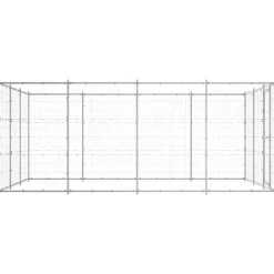 vidaXL Chenil extérieur Acier galvanisé 14,52 m²