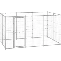 Articles Pour Animaux De Compagnie-vidaXL Chenil extérieur Acier galvanisé 7,26 m² Argent