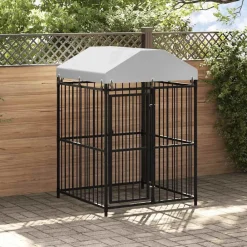 vidaXL Chenil extérieur avec toit pour chiens 120 x 120 x 150 cm