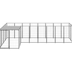 Articles Pour Animaux De Compagnie-vidaXL Chenil 6,05 m² Acier Noir