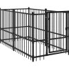 Articles Pour Animaux De Compagnie-vidaXL Chenil pour chien Noir 193,5x97x100 cm Acier
