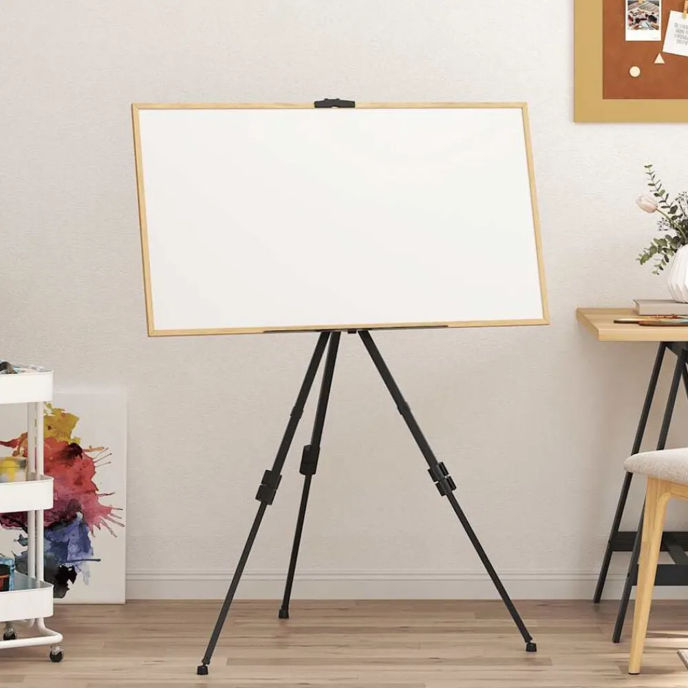 Fournitures De Bureau-vidaXL Chevalet d'affichage réglable Noir Métal