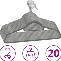 vidaXL Cintres antidérapants 20 pcs Velours