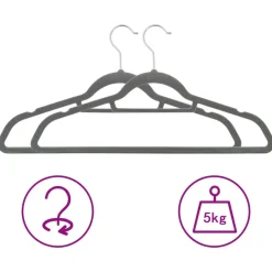 vidaXL Cintres antidérapants 20 pcs Velours