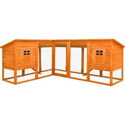 Articles Pour Animaux De Compagnie-vidaXL Clapier d'extérieur avec piste Bois de sapin solide Marron