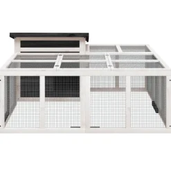 Articles Pour Animaux De Compagnie-vidaXL Clapier 144x123x67,5 cm bois de pin massif Gris