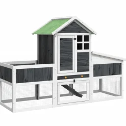 Articles Pour Animaux De Compagnie-vidaXL Clapier 170x63x113 cm bois de pin massif Gris
