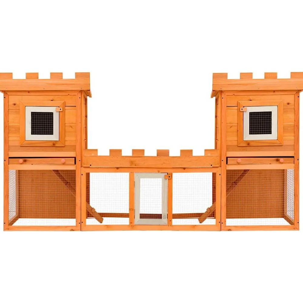 Articles Pour Animaux De Compagnie-vidaXL Clapier large d'extérieur avec maison double