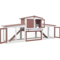 vidaXL Clapier large d'extérieur 201x45x85 cm Bois