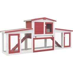 vidaXL Clapier large d'extérieur 201x45x85 cm Bois