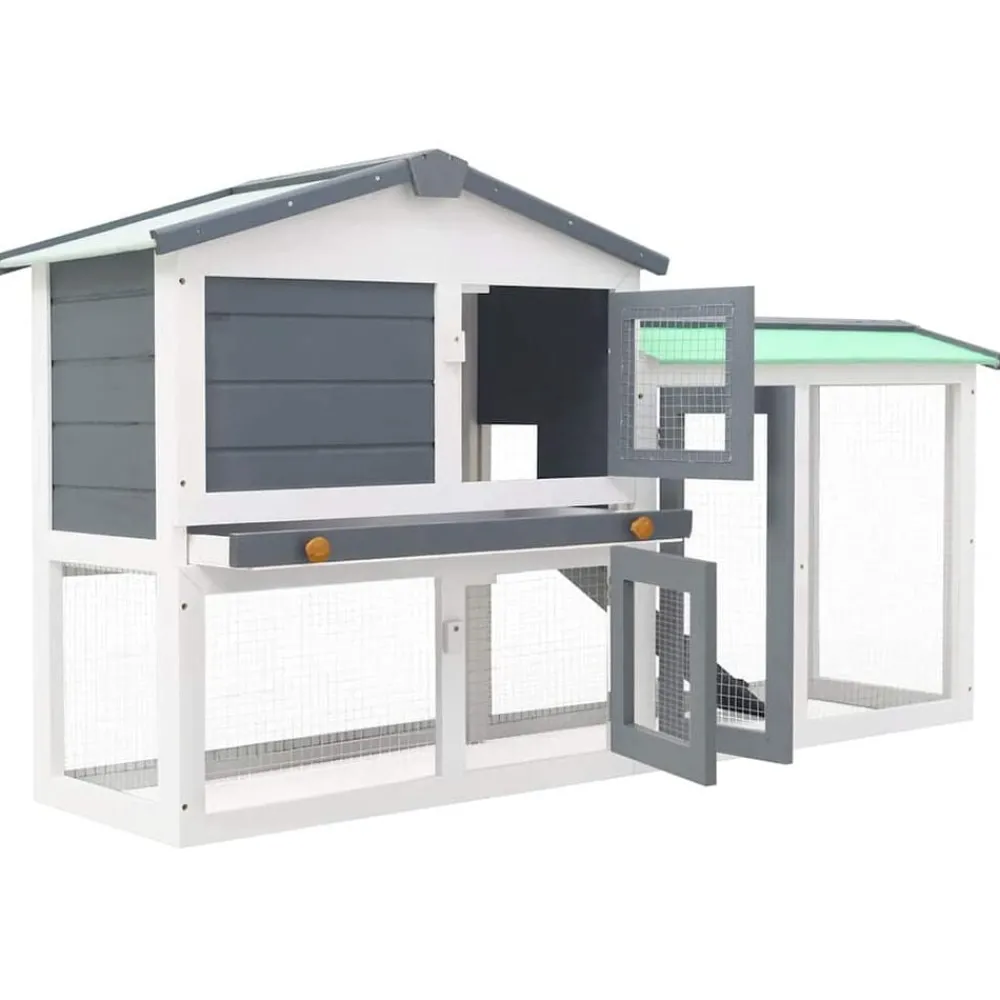 vidaXL Clapier large d'extérieur 145x45x84 cm Bois