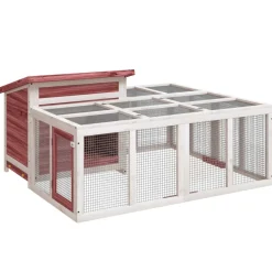 Articles Pour Animaux De Compagnie-vidaXL Clapier moka 144x123x67,5 cm bois de pin massif Café