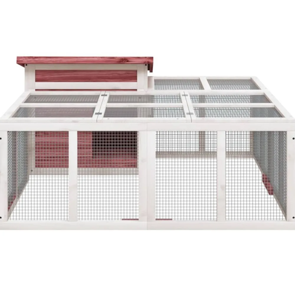 Articles Pour Animaux De Compagnie-vidaXL Clapier moka 144x123x67,5 cm bois de pin massif Café