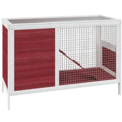 Articles Pour Animaux De Compagnie-vidaXL Clapier moka 103x44x69,5 cm bois de pin massif Café