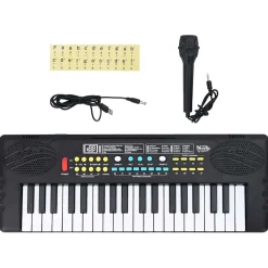 vidaXL Clavier de piano électrique 37 touches et microphone d'enfants