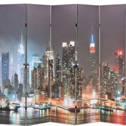vidaXL Cloison de séparation pliable 200x170 cm New York la nuit