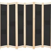 vidaXL Cloison de séparation 6 panneaux Noir 240 x 170 x 4 cm Tissu