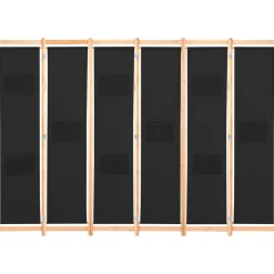 vidaXL Cloison de séparation 6 panneaux Noir 240 x 170 x 4 cm Tissu