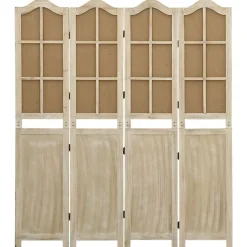 vidaXL Cloison de séparation 4 panneaux Marron 140x165 cm Tissu