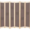 vidaXL Cloison de séparation 6 panneaux Marron 240 x 170 x 4 cm Tissu