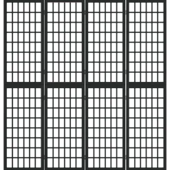 vidaXL Cloison de séparation pliable 4 panneaux 160x170 cm Noir