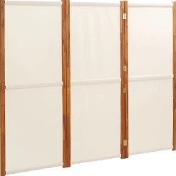Séparateurs De Pièces-vidaXL Cloison de séparation 3 panneaux Blanc crème 210x180 cm Blanc cr&egrave;me