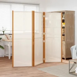 Séparateurs De Pièces-vidaXL Cloison de séparation 3 panneaux Blanc crème 210x180 cm Blanc cr&egrave;me