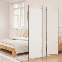 Séparateurs De Pièces-vidaXL Cloison de séparation 3 panneaux 150x200 cm Tissu Blanc