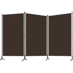Séparateurs De Pièces-vidaXL Cloison de séparation 3 panneaux 260x180 cm Marron
