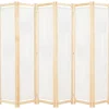 vidaXL Cloison de séparation 6 panneaux Crème 240 x 170 x 4 cm Tissu