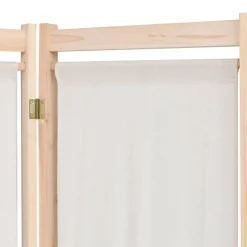vidaXL Cloison de séparation 5 panneaux Crème 200 x 170 x 4 cm Tissu