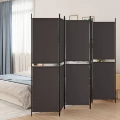 Séparateurs De Pièces-vidaXL Cloison de séparation 5 panneaux 250x200 cm Tissu Marron