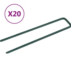 vidaXL Clous pour gazon artificiel 20 pcs Forme de U Fer