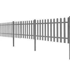 vidaXL Clôture à piquets avec poteaux 3 pcs WPC 600x60 cm