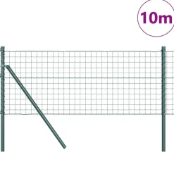 Clôtures & Barrières-vidaXL Clôture avec poteau 0,4 x 10 m Acier et PVC Vert