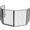 vidaXL Clôture de cheminée pour animaux de compagnie Acier Noir