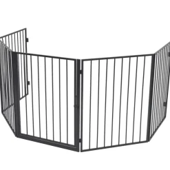 vidaXL Clôture de cheminée pour animaux de compagnie Acier Noir