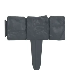 Clôtures & Barrières-vidaXL Clôture de jardin Aspect de pierre 41 pcs Plastique 10 m Anthracite