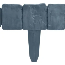 Clôtures & Barrières-vidaXL Clôture de jardin/pelouse plastique aspect de pierre 41 pcs 10m Gris