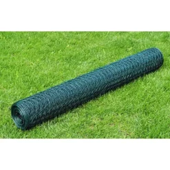 vidaXL Clôture en treillis acier hexagonal 1x25 m foncé