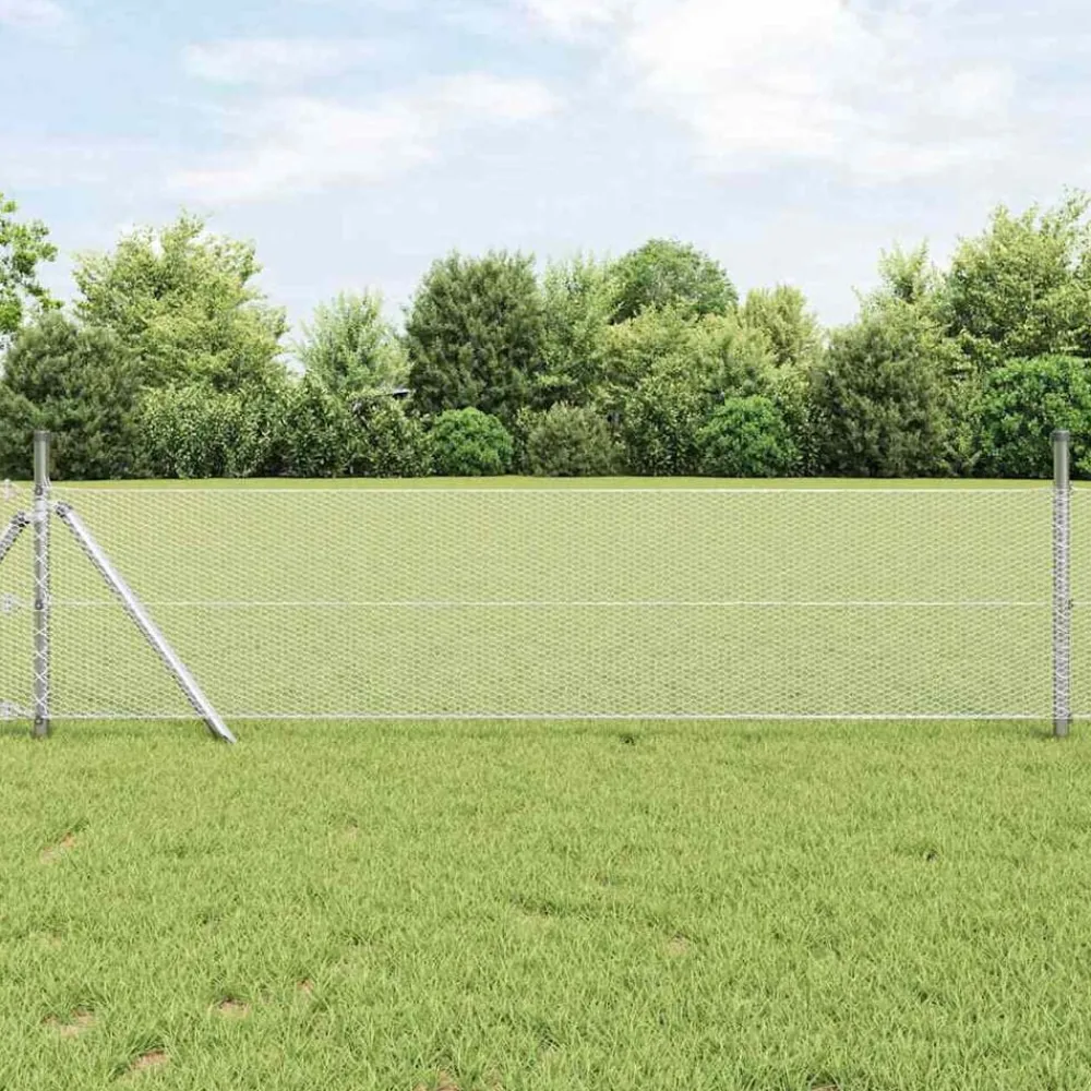 Clôtures & Barrières-vidaXL Clôture hexagonale Argenté 0,6 x 10 m Acier galvanisé