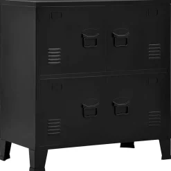 Armoires & Meubles De Rangement-vidaXL Coffre de rangement industriel 75x40x80 cm Acier Noir