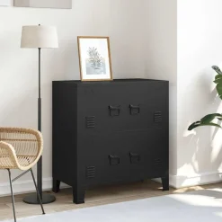 Armoires & Meubles De Rangement-vidaXL Coffre de rangement industriel 75x40x80 cm Acier Noir