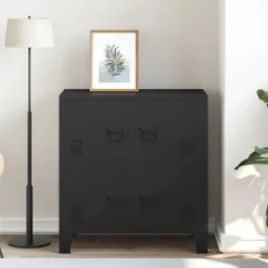 Armoires & Meubles De Rangement-vidaXL Coffre de rangement industriel 75x40x80 cm Acier Noir