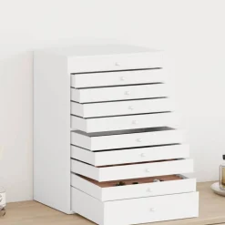 Santé & Beauté-vidaXL Coffret à bijoux 10 niveaux avec porte-montres 29 x 20,5 x 40,5 cm Blanc