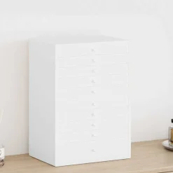 Santé & Beauté-vidaXL Coffret à bijoux 10 niveaux avec porte-montres 29 x 20,5 x 40,5 cm Blanc