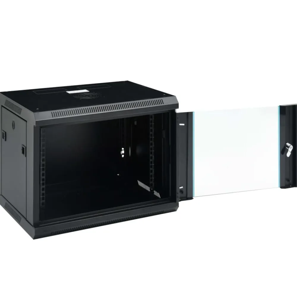 Appareils Électroniques-vidaXL Coffret de réseau mural 9U 19" IP20 600x450x510 mm Noir
