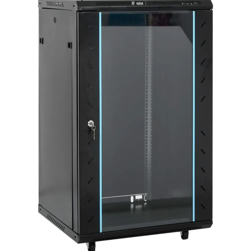 Appareils Électroniques-vidaXL Coffret de réseau 18U 19" IP20 60x60x100 cm Noir
